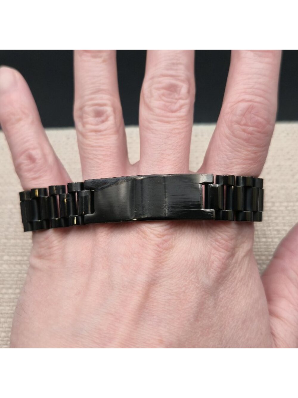 8 Inch Stainless Steel Watch-Style Blank Link ID Bracelet A8646